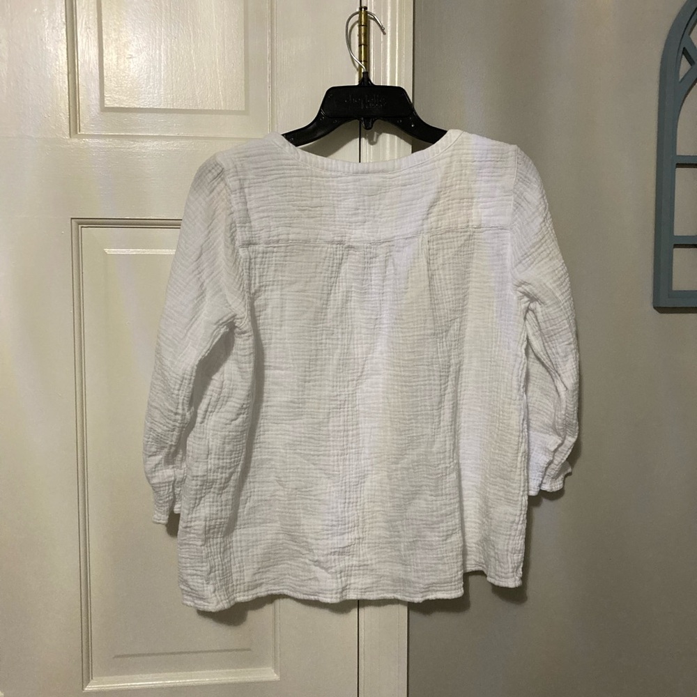 J. Jill Cream Textured Blouse - Picture 3 of 4